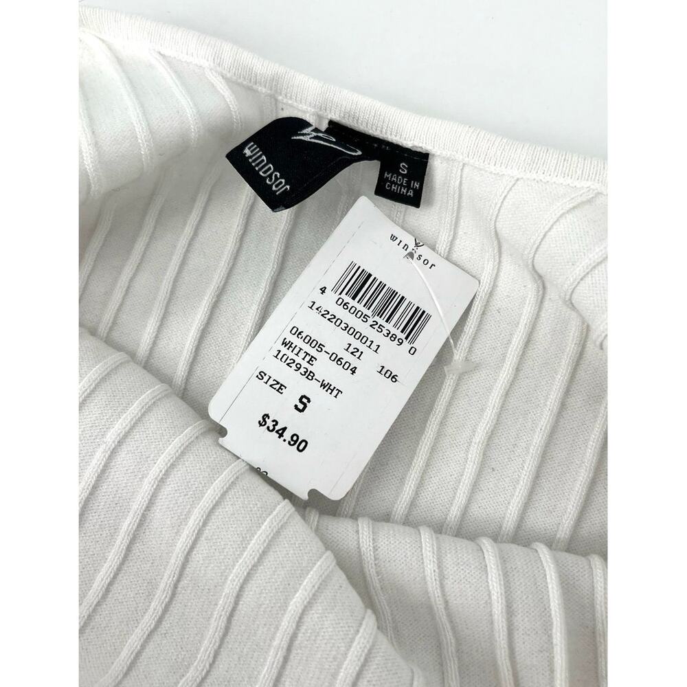 NWT Windsor Ribbed Knit Halter Midi Dress Size S White Vacation Resortwear - Picture 11 of 11